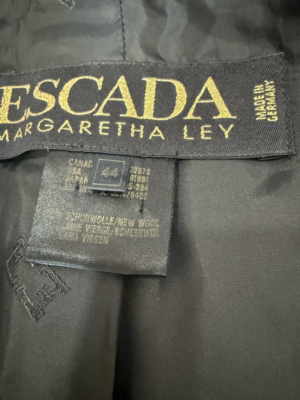 Escada Black Blazer with Gold Stitch Accents - Picture 5 of 7